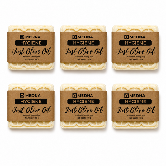 Just Olive Oil by Medna Hygiene, 6-Bar Pack of 100% Olive Oil Handmade Soap