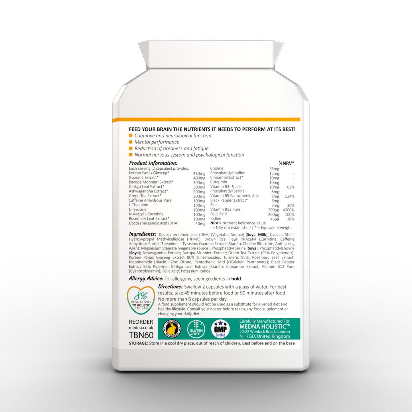 BRAIN POWER - Daily Nutritional Support for Cognitive Function, Energy, Immunity & Wellbeing