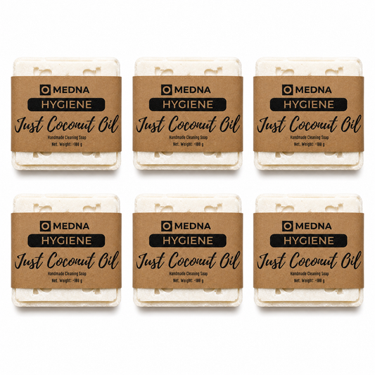 Just Coconut Oil by Medna Hygiene, 6-Bar Pack of 100% Coconut Oil Handmade Soap