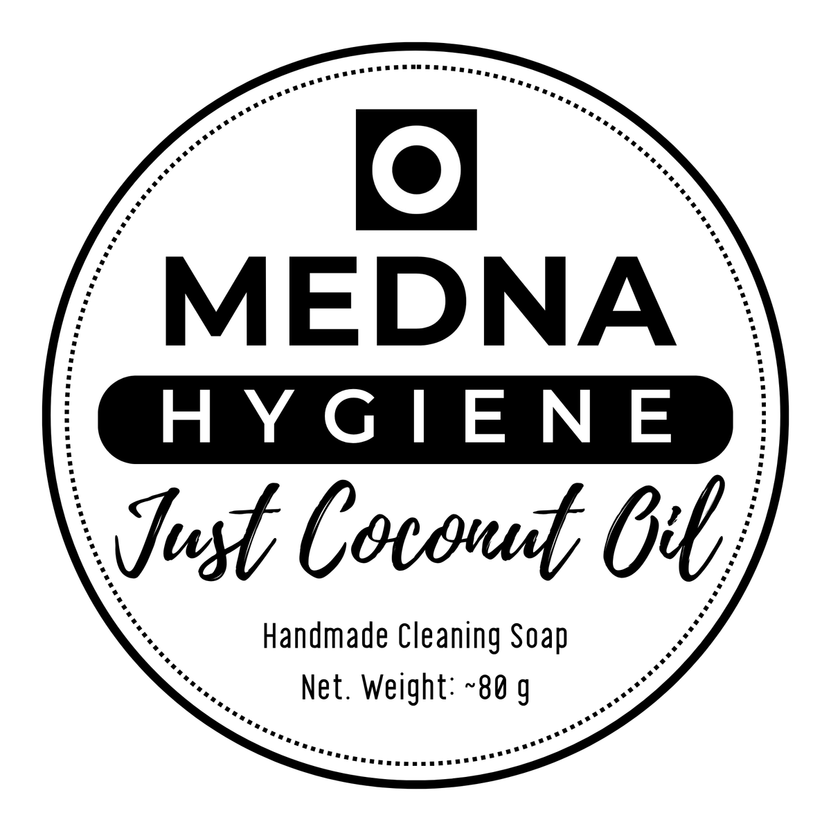 Just Coconut Oil by Medna Hygiene, Twin Pack of 100% Coconut Oil Handmade Round Soap
