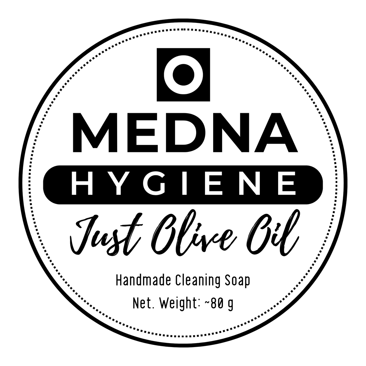 Just Olive Oil by Medna Hygiene, Twin Pack of 100% Olive Oil Handmade Round Soap