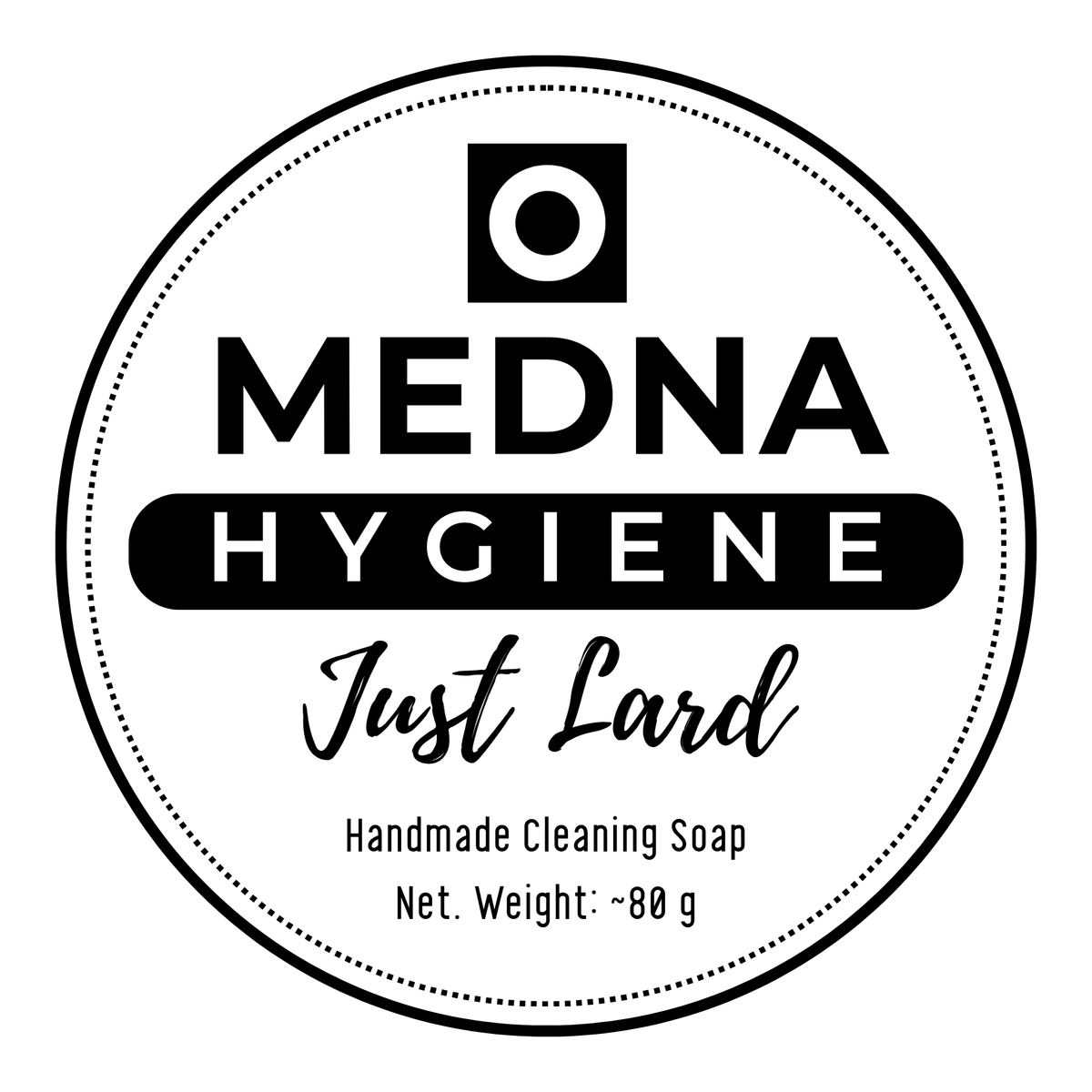 Reines Schweineschmalz von Medna Hygiene, Doppelpackung handgemachte runde Seife aus 100 % Schweineschmalz