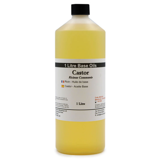 Castor Oil 1 Litre | 100% Pure Cold Pressed Oil for Skincare, Haircare & Soap Making