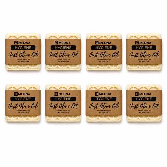 Just Olive Oil by Medna Hygiene, 8-Bar Pack of 100% Olive Oil Handmade Soap