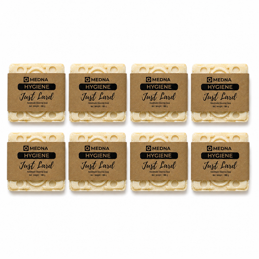 Just Lard by Medna Hygiene, 8-Bar Pack of 100% Lard Handmade Soap