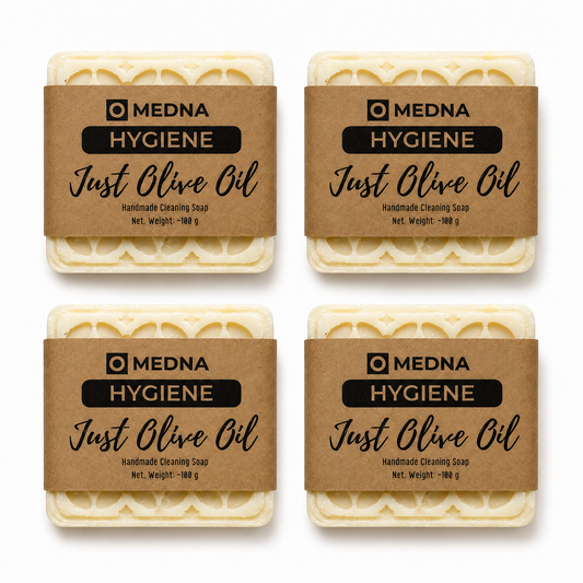 Just Olive Oil by Medna Hygiene, 4-Bar Pack of 100% Olive Oil Handmade Soap