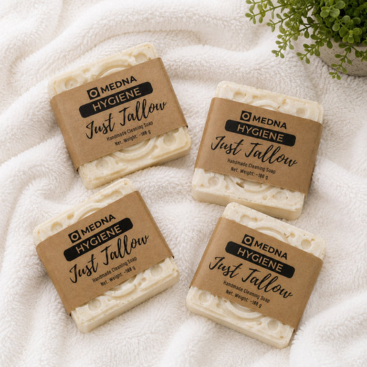 Just Tallow by Medna Hygiene, 4-Bar Pack of 100% Tallow Handmade Soap