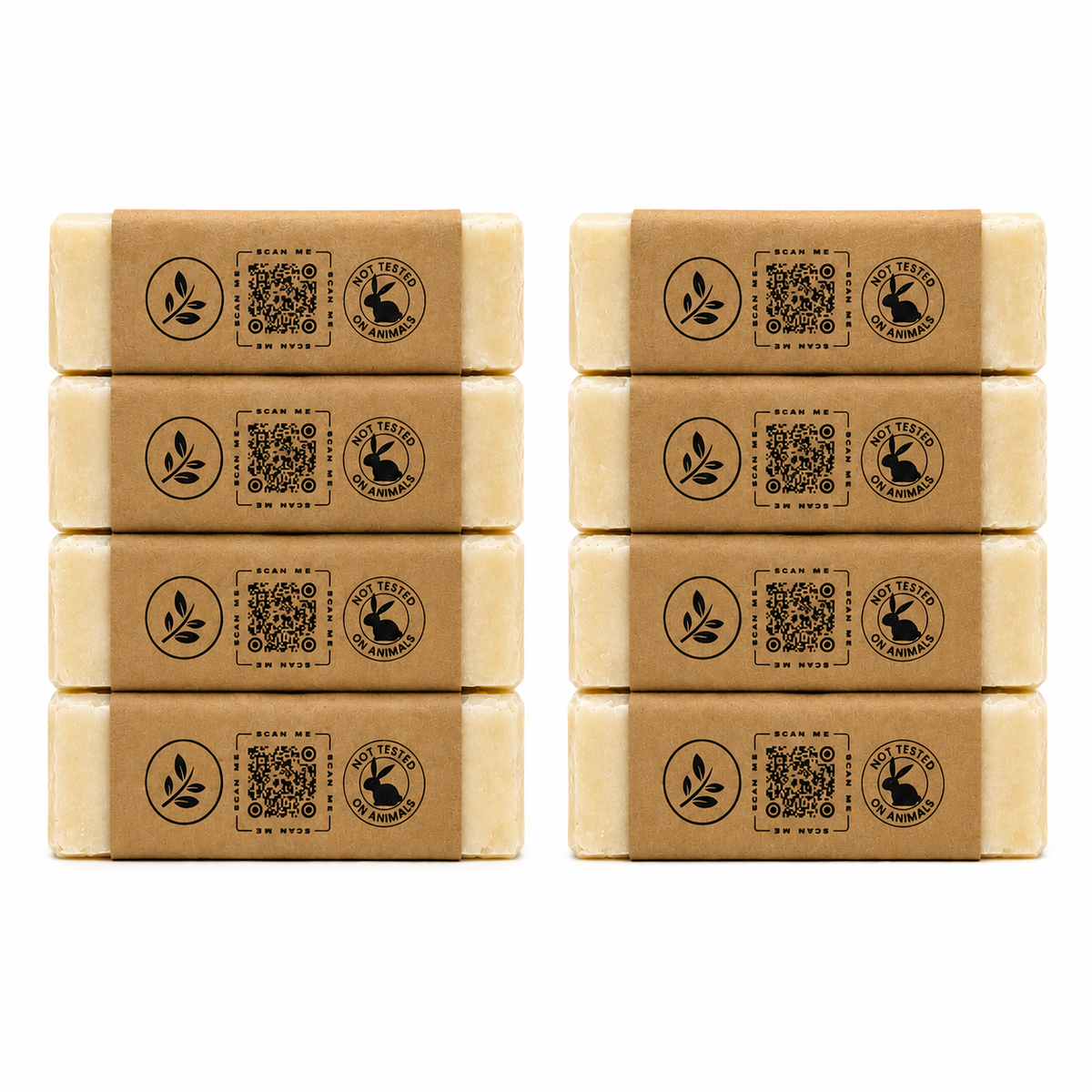 Just Lard by Medna Hygiene, 8-Bar Pack of 100% Lard Handmade Soap