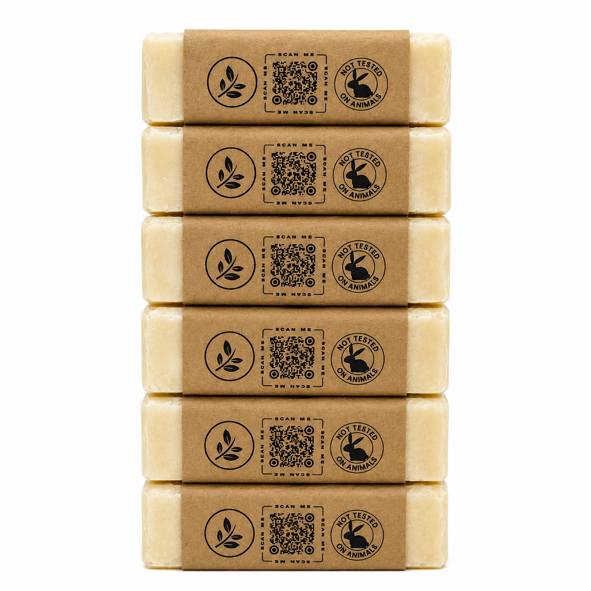 Just Lard by Medna Hygiene, 6-Bar Pack of 100% Lard Handmade Soap