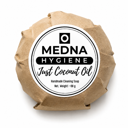 Just Coconut Oil by Medna Hygiene, Twin Pack of 100% Coconut Oil Handmade Round Soap