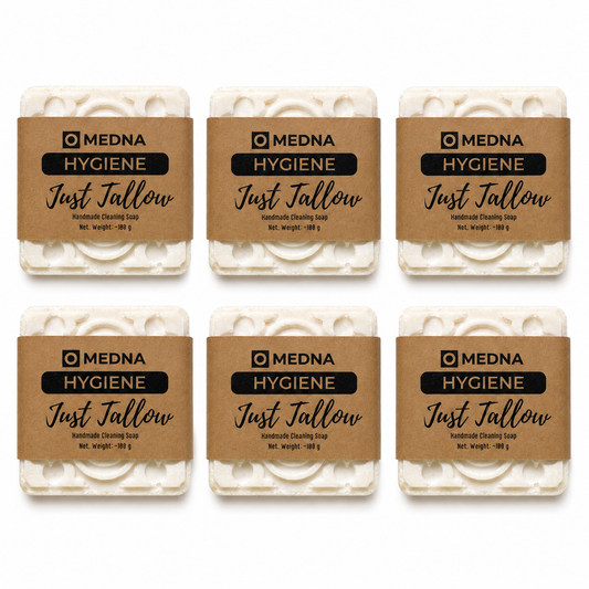 Just Tallow by Medna Hygiene, 6-Bar Pack of 100% Tallow Handmade Soap