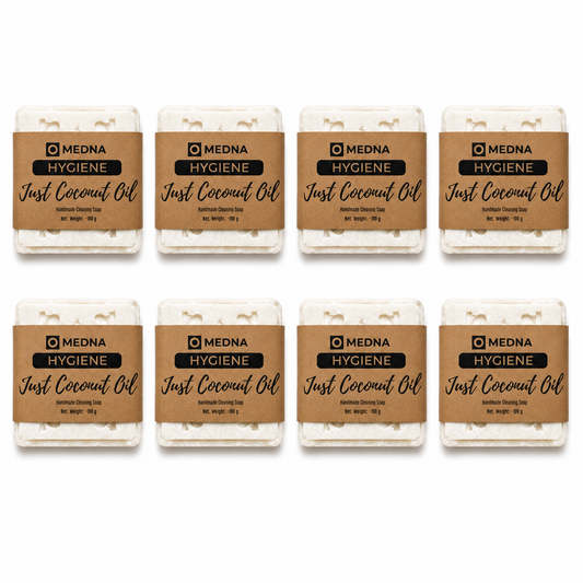 Just Coconut Oil by Medna Hygiene, 8-Bar Pack of  100% Coconut Oil Handmade Soap