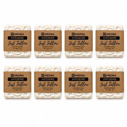 Just Tallow by Medna Hygiene, 8-Bar Pack of 100% Tallow Handmade Soap