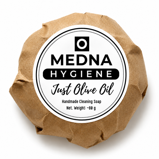 Just Olive Oil by Medna Hygiene, Twin Pack of 100% Olive Oil Handmade Round Soap