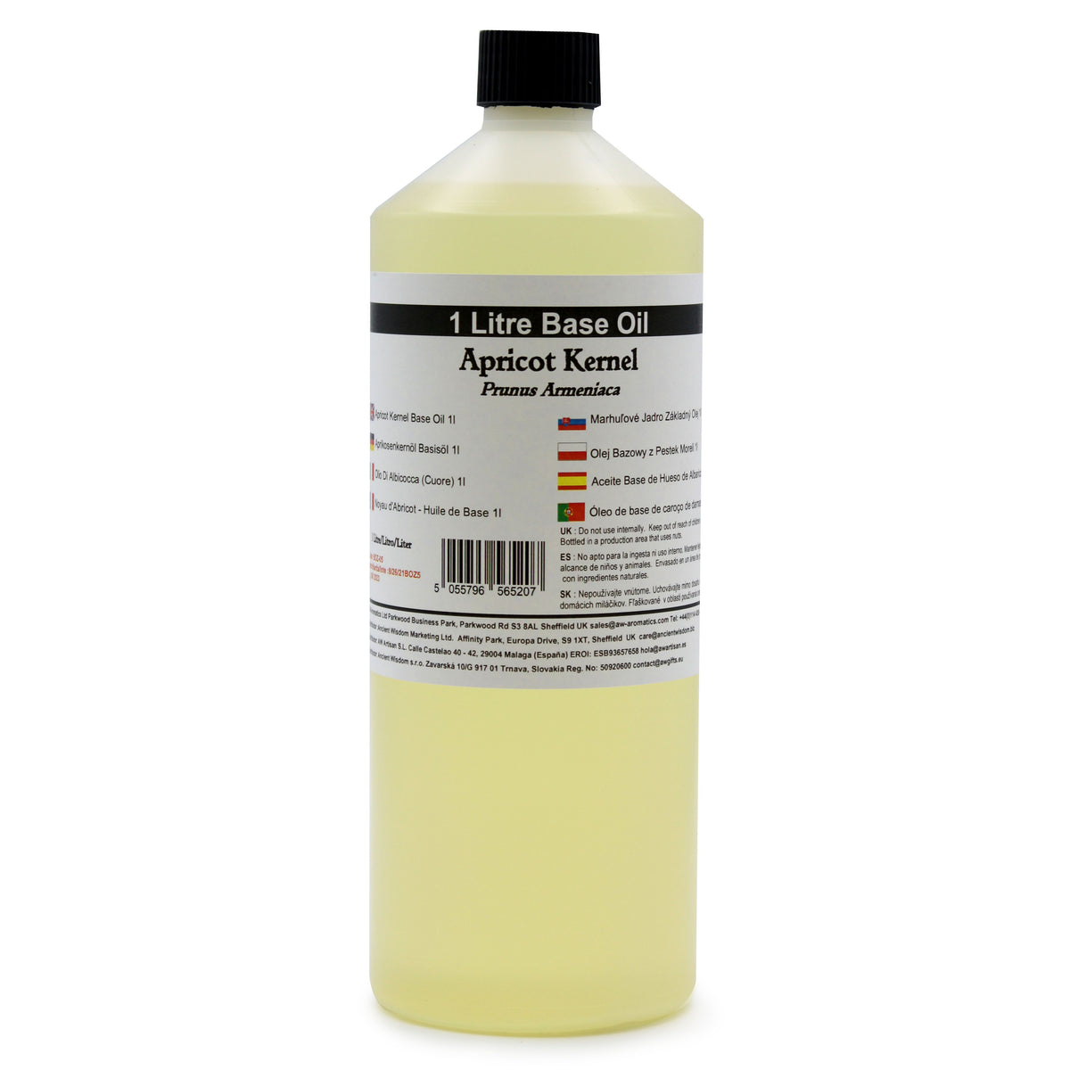 Apricot Kernel Oil 1 Litre | 100% Pure Cold Pressed Oil for Skincare & Soap Making