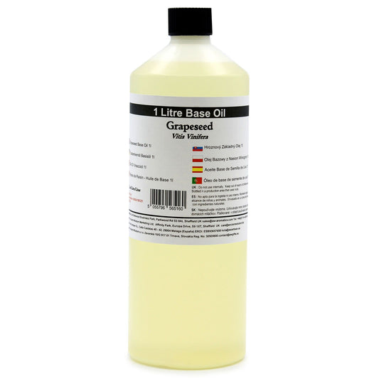 Grapeseed Oil 1 Litre | 100% Pure Cold Pressed Oil for Skincare, Haircare & Soap Making