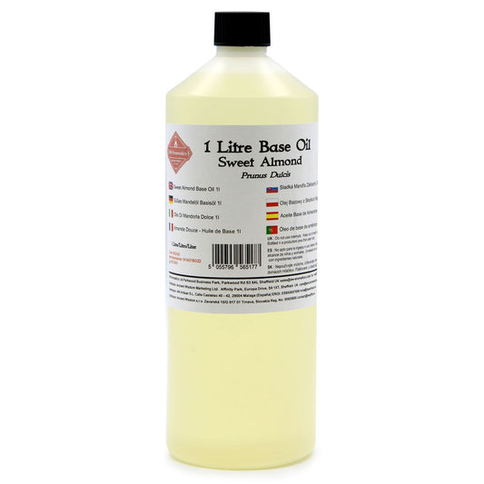 Sweet Almond Oil 1 Litre | Natural Carrier Oil for Soap Making, Massage & Skincare