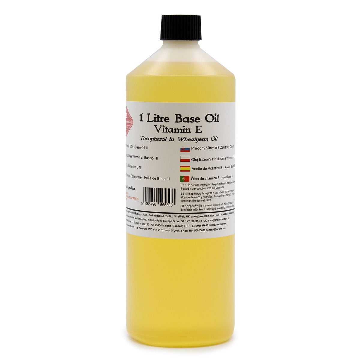 Natural Vitamin E Oil 1 Litre | Pure Antioxidant for Skincare & Cosmetics Formulation