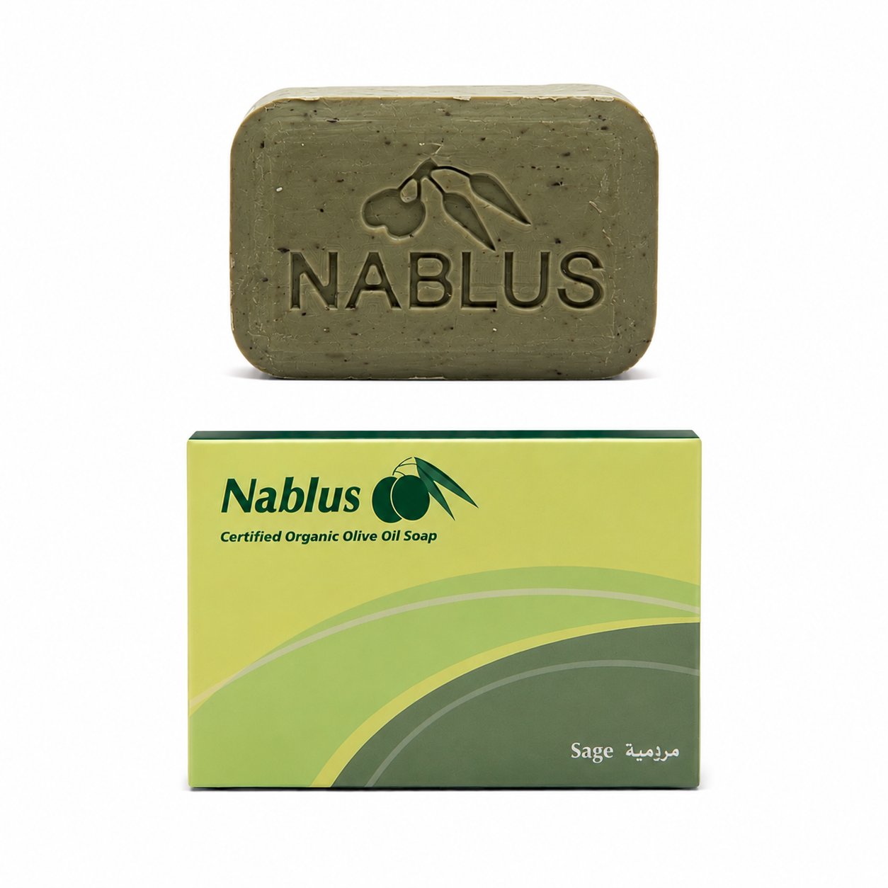 Organic Sage & Olive Soap by Nablus, Box of 12 - Suitable for All Skin Types